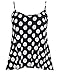 Womens Printed Plus Size Strappy Cami Swing Vest Top Polka Dot