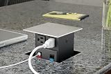 Satin Stainless Steel Spring-Loaded Grommet with Square Cap