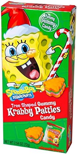 Krabby Patties Tree Shaped Gummy Candy Spongebob Squarepants 2.54 Oz (Pack of 6)