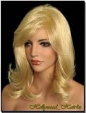 Hollywood_hair4u – Long Curly Layered #614H Platinum Blond Mix Kanekalon Synthetic Wig with Side Swept *NEW*