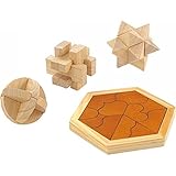 nobrand 木製　パズル４点＆バランスブロック７５ピースセット 園芸用品 (145-122)