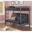 Black Metal Twin Over Futon Bunk Bed By Powell Furniture