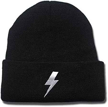 HEJIAXIN ACDC ac dc Lightning Bolt Logo Beanie Fashion Unisex Embroidery Beanies Skullies Knitted Hats Skull Caps