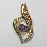 14K Amethyst and Diamond Pendant
