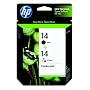 Original HP 14 Ink Cartridges Combo-Pack (Black & Tri-color) in Retail Packaging