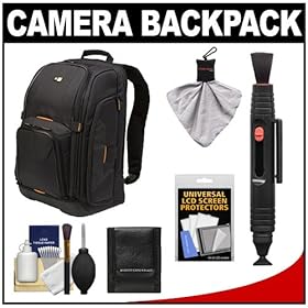 Case Logic Digital SLR Camera Backpack Case (Black) (SLRC-206) + Accessory Kit for Nikon D3100, D3200, D5000, D5100, D7000, D700, D800, D4 Digital SLR Cameras