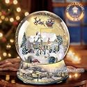 Thomas Kinkade Animated Village Christmas Musical Snowglobe