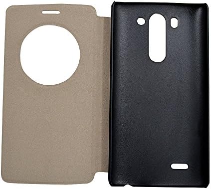 LG G3 Mini Case, Fraelc [Smart Window View] LG G3 Beat Premium Leather Case [Stand Feature] Classic Series LG D725 Folio Shell for LG G3 Vigor LG D722 STAND Flip Cover - (Black) Big Smile