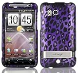 Purple Leopard Protective Hard Case Cover Design for Verizon HTC Thunderbol ....