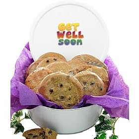 One Dozen Gourmet Cookies in Get Well Gift Tin by Gifts-to-Impress