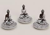 Produkt-Bild: Sehr modernen und stylisch in jede Wohnung passende Buddha R&auml;ucherst&auml;bchenhalter Poly 3-fach sortiert 8x9cm, tolle Geschenkidee f&uuml;r Vatertag, Muttertag, Weihnachten, Nikolaus, Ostern, Geburtstag, etc.