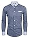 TAM WARE Mens Classic Vertical Striped Fake Pocket Longsleeve Shirt TWCMS01-BLACK-US L