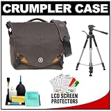 Crumpler 8 Million Dollar Home Photo/Video Camera Bag/Case (Brown/Orange) with Tripod + Accessory Kit for Canon Rebel XSi, XS, T1i, T2i, 50D, 7D, Nikon D40, D60, D3000, D5000, D90, D300, D300s, D700, Olympus Evolt E-30, E-450, E-520, E-620, and Sony Alpha A290, A390, A450, A500, A550, A700 Digital SLR Cameras