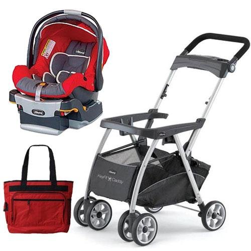 Reviews Chicco Keyfit Caddy Stroller with Fuego Cortina Keyfit 30 Infant Car Seat and Fashionable Diaper Bag