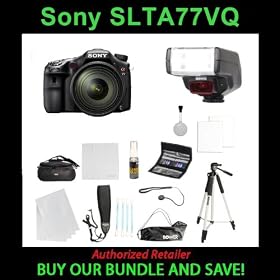 Sony A77 24.3 MP Translucent Mirror Digital SLR With 16-50mm F2.8 lens with Bower DSLR Bundle and Bower Illuminator Dedicated Flash For SONY ALPHA SLR