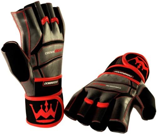 Weightlifting Gloves for Gym Fitness Bodybuilding - Workout Gloves for Men & Women - Dominator Leather Crossfit Cross Training Gloves W. Wrist Strap Wrap - Best Weight Lifting Gloves with Wrist Support for Heavy Lifting - 1 Year Replacement Warranty