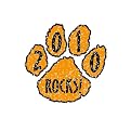 Paw Print 2010 Cheek Glitter Decal 100-pk. - Gold