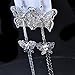 Double Layers Butterfly Rhinestone Long Tassels Hook Linear Earrings Women's New