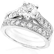One of a Kind 2.00ctw EGL Certified Round Brilliant Diamond Wedding Ring Set in 18kt White Gold