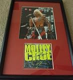 Vince Neil autographed Motley Crue CD booklet matted & framed with concert 8x10 photo