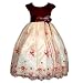 Girls Rich Burgundy Satin Flower Girl Dress with Embroidery (Size 2 - 12) NEW