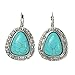 TAGOO Antique Women's Simulated Turquoise Antique Oval Round Teardrop Design Dangle Hoop Earrings (teardrop 10070)