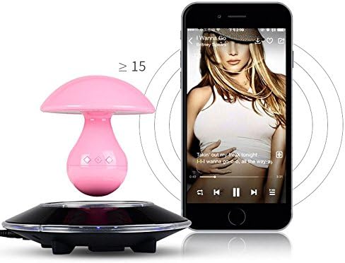 MakCreateFloating Speaker Portable Levitating Floating Bluetooth Subwoofer4.0 Speaker Levitation Maglev Speaker Multicolor LED 360 Degree Rotating Stereo Speaker(Pink)