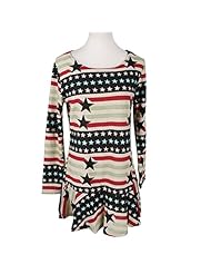 Long Sleeves Striped Print  Mermaid Polyester Round Neck Midi Dress  With Ruffles