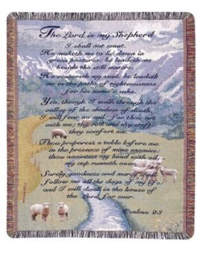 Psalm 23 Tapestry Throw