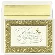 Gold Holly Border Christmas Cards -