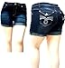 Premium Women's Plus Size Blue Cotton Denim Jeans Shorts Stretch Distressed (26, GIVE ME Five FV-91030 Blue)