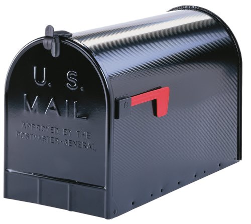 Solar Group Jumbo Size Steel Rural Mailbox, Black #ST200B00