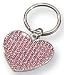 Pink Glitter Silver-plated Heart Key Ring