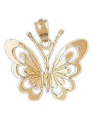 Dazzlers Solid 14k Gold Butterfly Charm Pendant Available in three colors from jewelsberry (weights: 2.6 grams only)