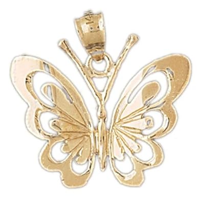 Cheap Girls Jewelry Dazzlers Solid 14k Gold Butterfly Charm Pendant Available in three colors from jewelsberry (weights: 2.6 grams only) For Sale