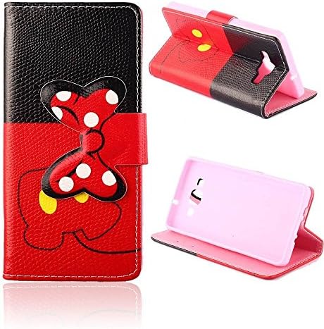 Galaxy E7 Case Samsung Galaxy E7 Kickstand Case,Tribe-Tiger Minnie Mickey Series Premium Leather[Card Slot][Flip][Stand][Wallet]Cover Case for Samsung Galaxy E7(Minnie Mouse)