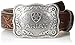 ARIAT Men's Floral Embossed Leather Belt with Antiqued Silver Cowboy Buckle