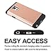 Galaxy Note 4 Case, CaseTop [Easy 2 Card Access] Sliding Back Door Card Holder Wallet Case - Hybrid TPU PC Cover - for Samsung Galaxy Note 4, Rose Gold