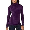 GO International&reg; Long Sleeve Striped Turtleneck - Ebony/Violet