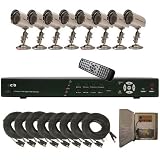 CIB K808AV500G8653 8CH Network Security Surveillance KIT w/ Eight CCD Cameras KIT 3G Mobile
