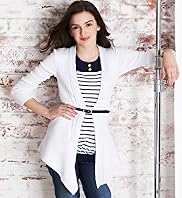 Girls' Limited 3/4 Sleeve Waterfall Cardigan Girls' Limited 3/4 Sleeve Waterfall Cardigan