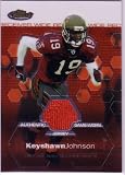 2003 Finest 117 Keyshawn Johnson Tampa Bay Buccaneers(Piece of Authentic Game Worn Jersey - Football Cards)