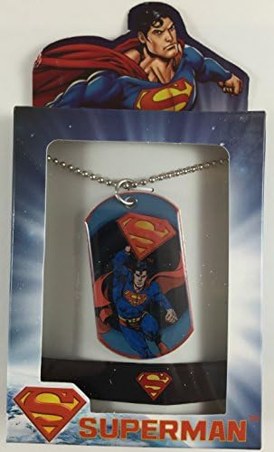 Superman Bracelet and Tag Necklace with 16 Inch Chain Plus 2 inch extension