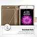 GOOSPERY Rich Wallet for Apple iPhone 6S Plus Case (2015) iPhone 6 Plus Case (2014) Extra Card Slots Leather Flip Cover - Gold