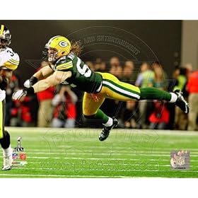  Clay Matthews action from Super Bowl XLV - Green Bay Packers NFL 8x10 Photo