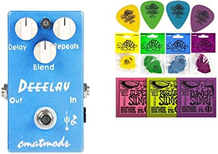 CMATMods Deeelay Delay String Bundle w/ 2 free Items: Ernie Ball Guitar Strings, 1 Dozen Dunlop Tortex Picks