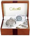 Colibri Military Army Emblem Pocket Watch and Chain Engravable in Wooden Box (PWQ092601S)