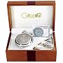 Colibri Military Army Emblem Pocket Watch & Chain Set in Wood Box PWQ092601S - Colibri PWQ092601S