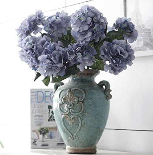 1 Bunch simulate 6 heads artificial hydrangea bridal bouquet silk flowers arrangement home party wedding decoration 4#
