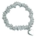 Elements Sterling Silver Ladies B062 Multiple Jump Ring Stretch Bracelet with Heart Charm
